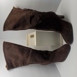 NEW Hot In Hollywood Sz 7.5W Tall Boots Brown Suede Leather 3-in-1 Styling